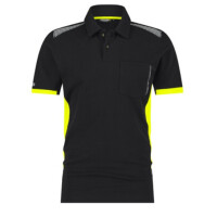 DASSY Veracruz, Farbe 6790 SCHWARZ/NEONGELB, Größe S, Poloshirt mit reflektierenden Details, 60% Baumwolle/40% Polyester, +/- 220 g/m²