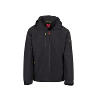 PAYPER CREEK ULTRALITE PAD Softshell-Winterjacke, anthrazit/schwarz, Gr. L, ultraleichte Ausführung, abnehmbare Kapuze mit Kordelzug, elastische Ärmelbündchen mit Klett, 78 % Nylon + 22 % Elastan, 180g/m²