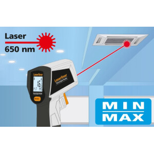 Laserliner ThermoSpot Pocket, Infrarot-Temperaturmessgerät, Oberflächentemperatur, Messbereich -40°C...400°C, inkl. Batterie