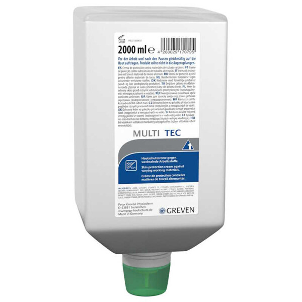 QQ GREVEN® Hautschutz MULTI TEC, 2000ml, Varioflasche, universelle Schutzcreme
