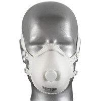 Feldtmann Feinstaubmaske mit Ausatmungsventil,Dichtlippe, reulierbarer Bebänderung, Schutzstufe FFP3, 4236, 
schützt bis 30- fachen des MAK Wertes, EN149:2001+A1:2009