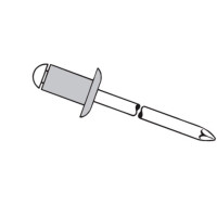 Gesipa Alu / Stahl Blindniete 4,0 x 8,0 mm, Standard Flachrundkopf, Hohlniet: Alu ALMG3, Nietdorn: Stahl, verzinkt, Paket mit 500 Stück