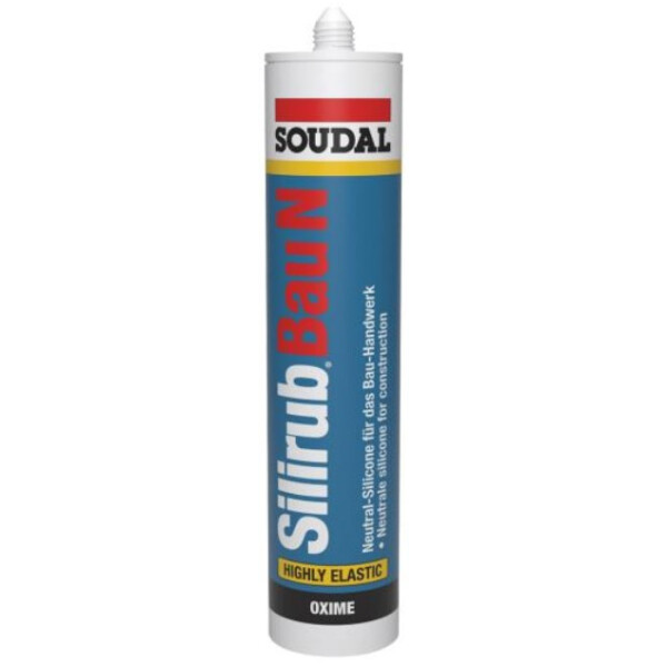 SOUDAL Silikon Silirub Bau N, 300 ml Kartusche, Farbe weiss