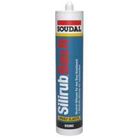 SOUDAL Silikon Silirub Bau N, 310 ml Kartusche, Farbe weiss
