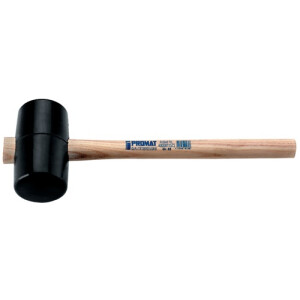 ABV Gummihammer Kopf-D.64mm Kopf-L.113mm schwarz Esche 90 Shore A flache Bahn PROMAT