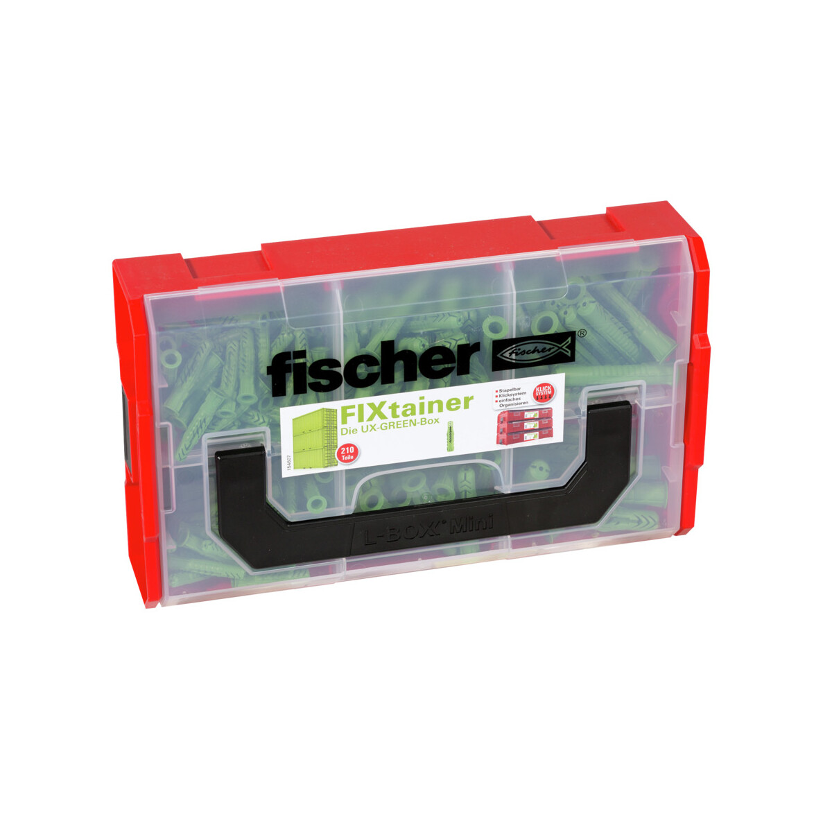 QQ Fischer FIXtainer UX green Dübel box