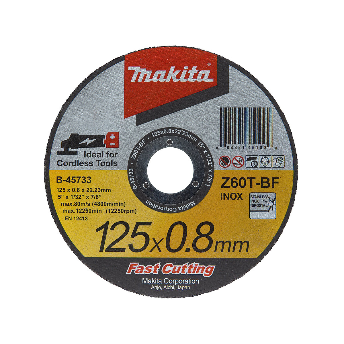 Makita 5 Stück Trennscheiben, 125x0,8 mm, B-45733