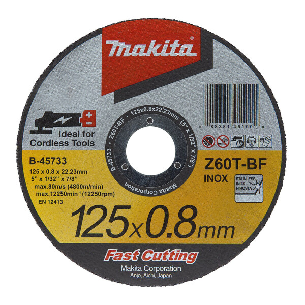 Makita 20 Stück Trennscheiben, 125x0,8 mm, B-45733