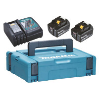 Makita Power Source Kit 197624-2, 2 x Akku 18V / 5Ah Li-Ion, Ladegerät DC18RC, im Makpac