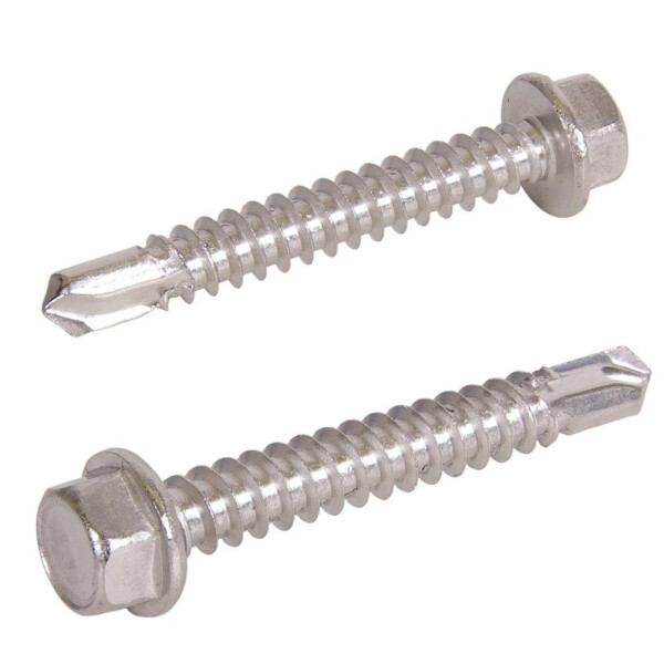 Bohrschraube mit Sechskantkopf und Bund, DIN7504, A2, 4,2x13mm, Form K, Paket 100 Stück