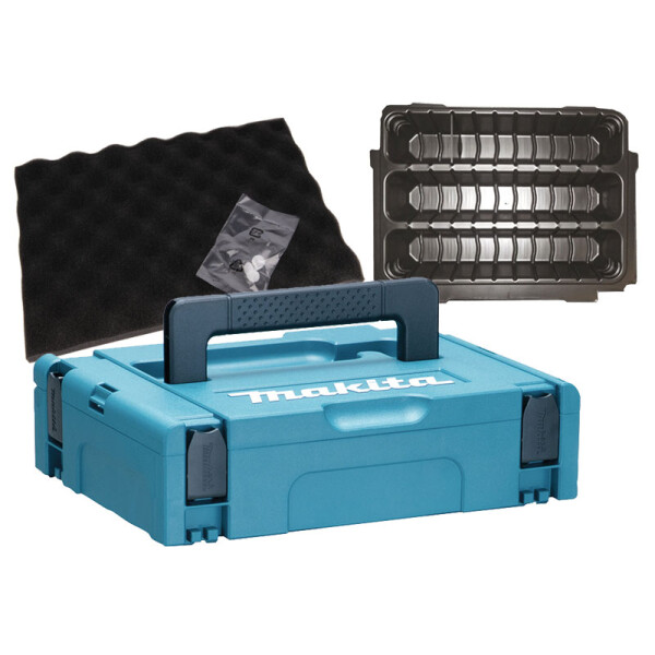 Makita Makpac Größe 1, P-02369 Systemkoffer/Werkzeugkoffer mit Deckelpolster und 3-fach Varioeinsatz P-83696