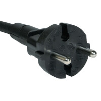 Anschlussleitung H05RN-F 2x1 mm² 5m m.Konturenstecker schwarz f.Innen