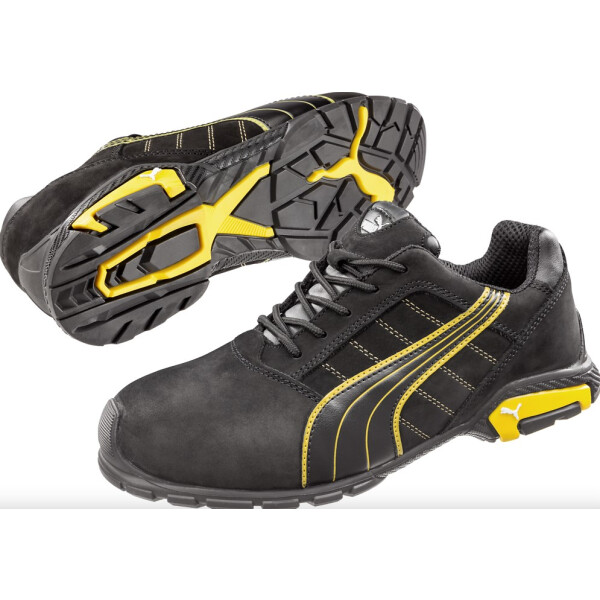ABV PUMA Sicherheitshalbschuh Amsterdam Low S3 SRC, Farbe: schwarz-gelb, Größe 40