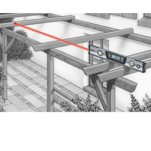 Laserliner DigiLevel Pro 40, digitale Elektronik- Wasserwaage 40cm, mit Punktlaser als optische Verlängerung, akustisches Signal, Flip- Display, Übertragen von Winkeln, Bluetooth