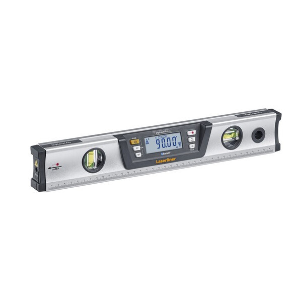 Laserliner DigiLevel Pro 60, digitale Elektronik- Wasserwaage 60cm, mit Punktlaser als optische Verlängerung, akustisches Signal, Flip- Display, Übertragen von Winkeln, Bluetooth