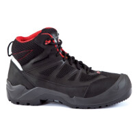 QQ GIASCO BAYERN S3 Sicherheitshalbschuh, Gr. 41, Farbe: schwarz/rot, knöchelhoch, ESD