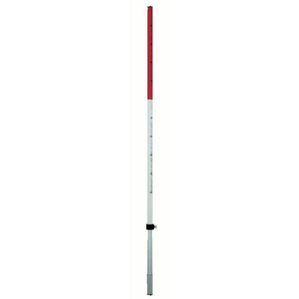 Laserliner Flexi-Messlatte Plus rot 240cm, Bezugshöhe ca. 80-190 cm ± 50cm Messbereich, inkl. FlexiSlider 080.52 Positionierhilfe für Laserempfänger mitSchnellspanner,