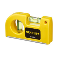 STANLEY Taschenwasserwaage, magnetisch, horizontale und vertikale Libelle, Abmessungen: 84 x 46 x 20mm, Genauigkeit 2mm/m