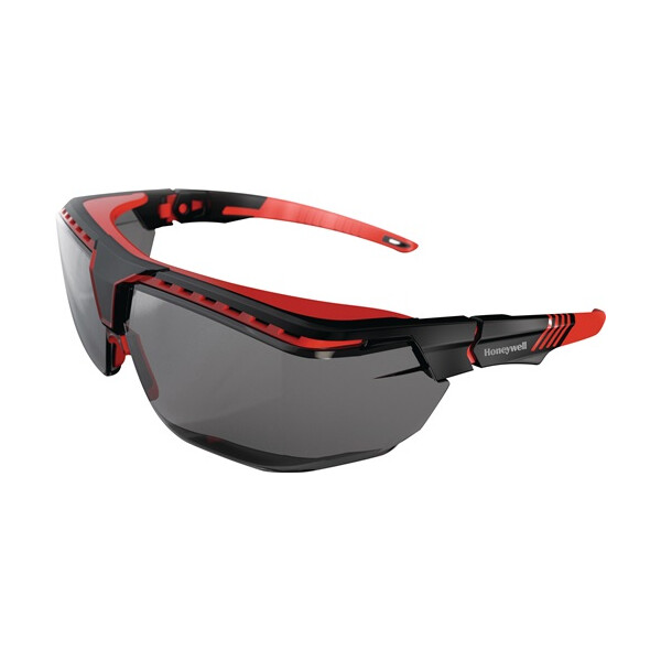 Schutzbrille Avatar OTG Bügel schwarz/rot,Scheibe grau PC HONEYWELL 1035812