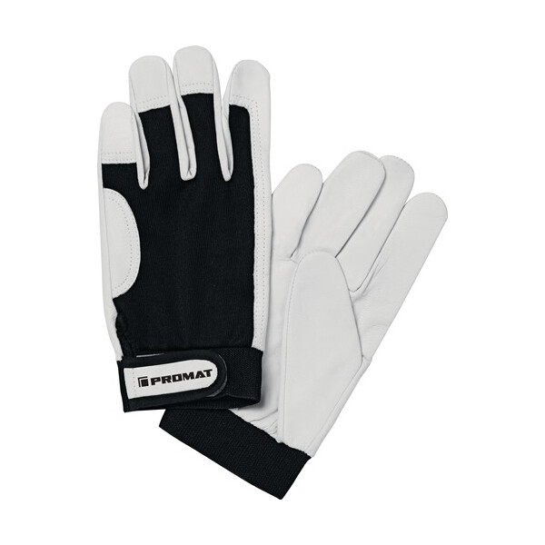 Handschuhe Main Gr.8 schwarz/naturfarben Ziegennappaleder/Stretch EN 388 Kat.II