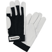 Handschuhe Main Gr.9 schwarz/naturfarben Ziegennappaleder/Stretch EN 388 Kat.II