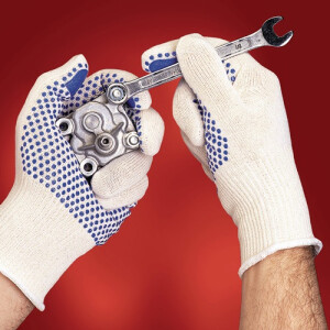 Handschuhe Tiger Paw® 76-301 Gr.10 weiß/blau EN...