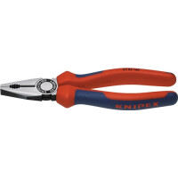 Knipex Kombizange 180 mm, Kopf poliert, Griffe mit Mehrkomponenten überzogen Art. 03 02 180