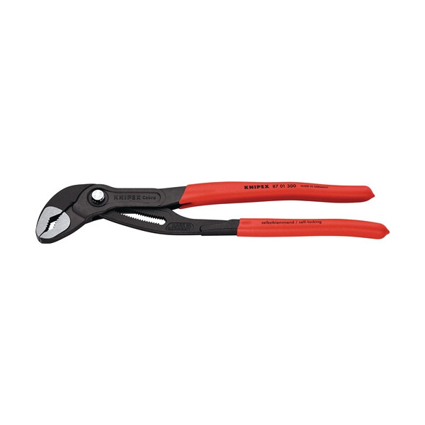 Knipex Cobra Rohr- und Wasserpumpenzange 300 mm, 2¾", poliert, mit rutschhemmenden Kunststoff überzogen Art. 87 01 300