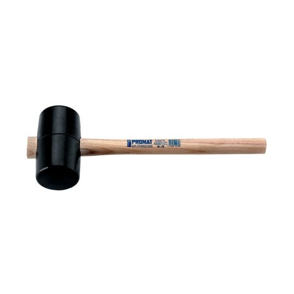 ABV Gummihammer Kopf-D.40mm Kopf-L.80mm schwarz Esche 90 Shore A flache Bahn PROMAT