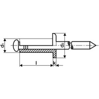 GESIPA Alu/Stahl Blindniete 4,8 x 17 mm, PolyGrip, Flachrundkopf, nietbare MS 6,5-13,0mm, VPE 500 Stück