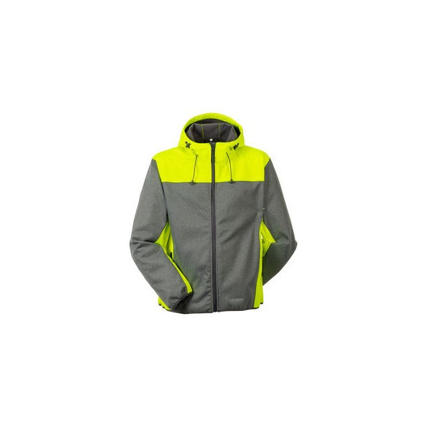 PLANAM Outdoor Kontrast Softshelljacke, Farbe: grau/gelb, Größe: M, 100 % Polyester, ca. 370 g/m²,