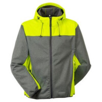 PLANAM Outdoor Kontrast Softshelljacke, Farbe: grau/gelb, Größe: M, 100 % Polyester, ca. 370 g/m²,