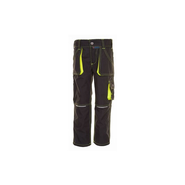 PLANAM Junior Bundhose, Farbe: anthrazit/gelb, Größe: 122/128, robuste Bundhose mit 5 Taschen, 65 % Polyester, 35 % Baumwolle, ca. 260 g/m², Ripstop-Optik