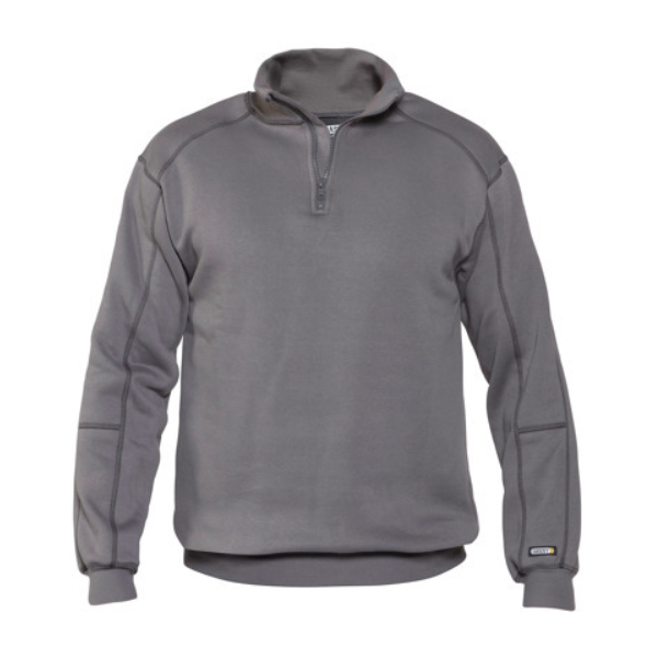 DASSY Felix, Farbe 0373 ZEMENTGRAU, Größe M, Sweatshirt mit Reißverschluss und Kinnschutz, 80% Baumwolle/20% Polyester, 290 g/m²