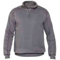 DASSY Felix, Farbe 0373 ZEMENTGRAU, Größe L, Sweatshirt mit Reißverschluss und Kinnschutz, 80% Baumwolle/20% Polyester, 290 g/m²