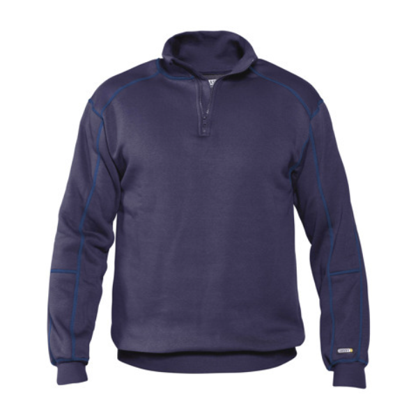 DASSY Felix, Farbe 0825 DUNKELBLAU, Größe L, Sweatshirt mit Reißverschluss und Kinnschutz, 80% Baumwolle/20% Polyester, 290 g/m²