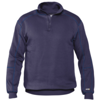 DASSY Felix, Farbe 0825 DUNKELBLAU, Größe XL, Sweatshirt mit Reißverschluss und Kinnschutz, 80% Baumwolle/20% Polyester, 290 g/m²