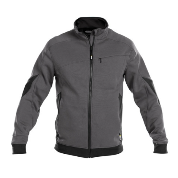 DASSY Velox, Farbe 6479 ANTHRAZITGRAU/SCHWARZ, Größe XL, Sweatshirt-Jacke mit Cordura Stretch-Ellenbogen-Patches, 65% Baumwolle /35% Polyester, 305 g/m²