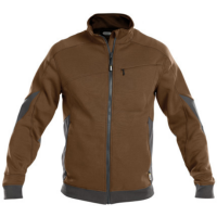 DASSY Velox, Farbe 6541 LEHMBRAUN/ANTHRAZITGRAU, Größe XL, Sweatshirt-Jacke mit Cordura Stretch-Ellenbogen-Patches, 65% Baumwolle /35% Polyester, 305 g/m²