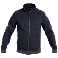 DASSY Velox, Farbe 6847 NACHTBLAU/ANTHRAZITGRAU, Größe L, Sweatshirt-Jacke mit Cordura Stretch-Ellenbogen-Patches, 65% Baumwolle /35% Polyester, 305 g/m²