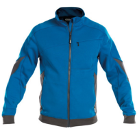 DASSY Velox, Farbe 6846 AZURBLAU/ANTHRAZITGRAU, Größe XL, Sweatshirt-Jacke mit Cordura Stretch-Ellenbogen-Patches, 65% Baumwolle /35% Polyester, 305 g/m²