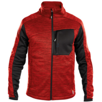 DASSY Convex, Farbe 6674 ROT/SCHWARZ, Größe L, Midlayer-Jacke Fleece, Stickerei in Kontrastfarbe, Daumenloch, 100% Polyester, 290 g/m²