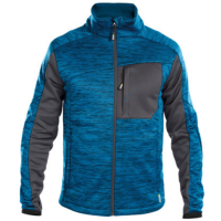 DASSY Convex, Farbe 6846 AZURBLAU/ANTHRAZITGRAU, Größe XL, Midlayer-Jacke Fleece, Stickerei in Kontrastfarbe, Daumenloch, 100% Polyester, 290 g/m²