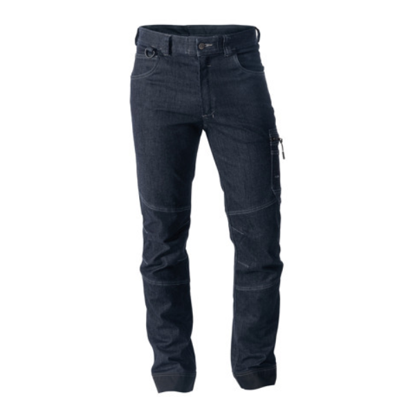 DASSY Osaka, Farbe 0261 JEANSBLAU, Größe 50, 4-Wege-Stretch-Arbeitsjeans, Slim-Passform, Taschen mit Cordura verstärkt, tiefer Bund , 89,5% Baumwolle/10,5% Elasthan, 9,5 oz ( 320 g/m²)