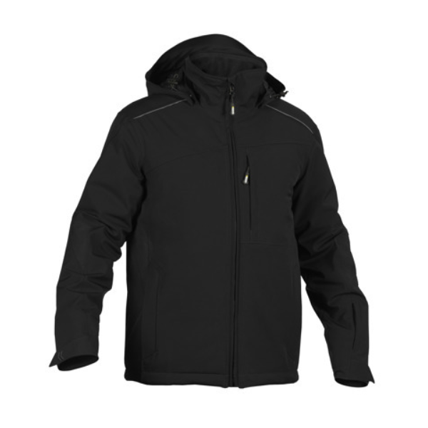 DASSY Nordix, Farbe 0783 SCHWARZ, Größe M, 4-Wege-Stretch-Winterjacke winddicht, wasserdicht, atmungsaktiv, verschweißte Nähte, abnehmbare Kapuze mit Kordelzug, reflektierende Elemente, wärmeisolierender Stretchfutterstoff, 88% Polyamid/12% Elasthan