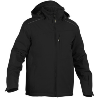 DASSY Nordix, Farbe 0783 SCHWARZ, Größe M, 4-Wege-Stretch-Winterjacke winddicht, wasserdicht, atmungsaktiv, verschweißte Nähte, abnehmbare Kapuze mit Kordelzug, reflektierende Elemente, wärmeisolierender Stretchfutterstoff, 88% Polyamid/12% Elasthan