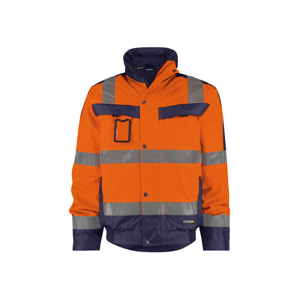 DASSY Lima, Farbe 6681 NEONORANGE/DUNKELBLAU, Größe 3XL, Warnschutz Winterjacke, wasserdicht, winddicht, atmungsaktiver Stoff, verschweißte Nähte, 100% Polyester, 200 g/m²,